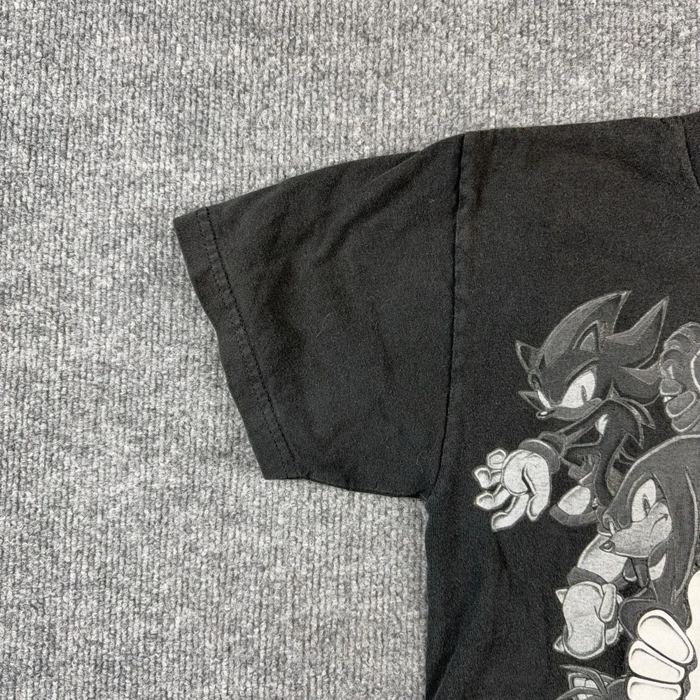 Sonic The Hedgehog Shirt Kids Large 10/12 Black Character Graphic Tee Game Video